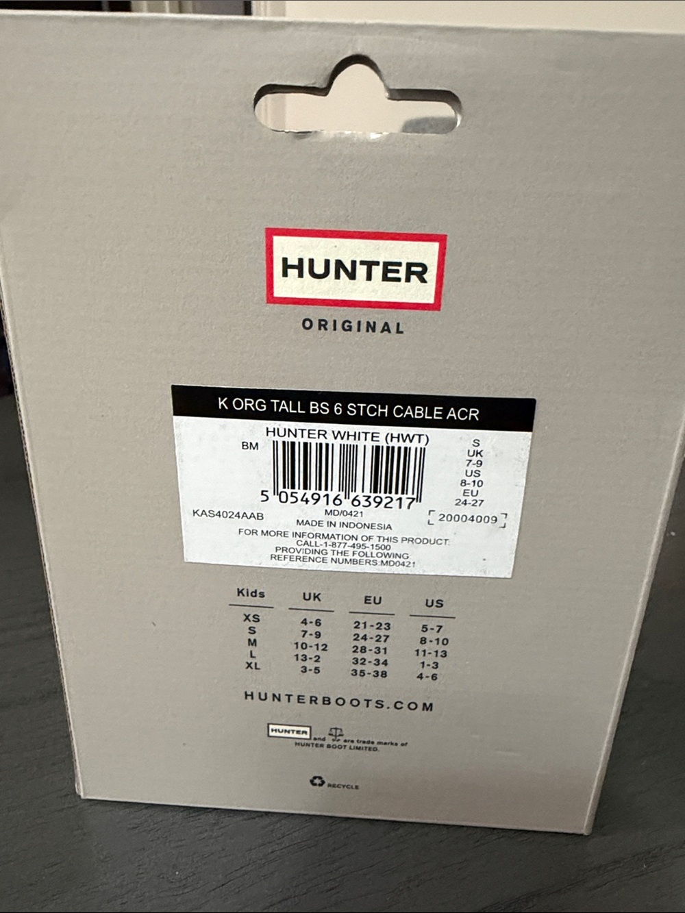NIB Hunter Kids Original Boot Socks Navy Size S US 8-10 UK 7-9 EU 24-27